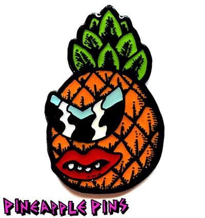 PINEAPPLE FACE ENAMEL PIN