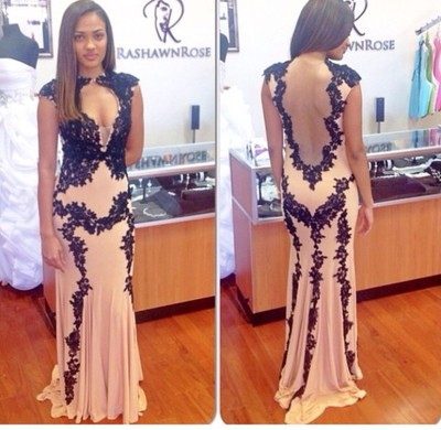 long prom dress, lace prom dress, backless prom dress, party prom dress, long evening dress, E310