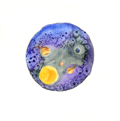 "Solar System" Freestyle Watercolor | Space Art | Astronomy Art