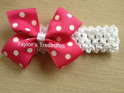 Taylors Treasures - 4" Polka Dot Headband - Can be customized