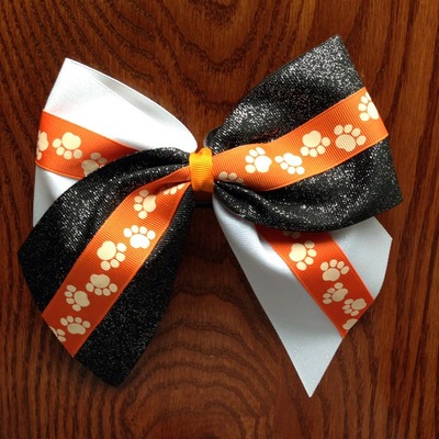 Glitter Black and White with Orange Paws