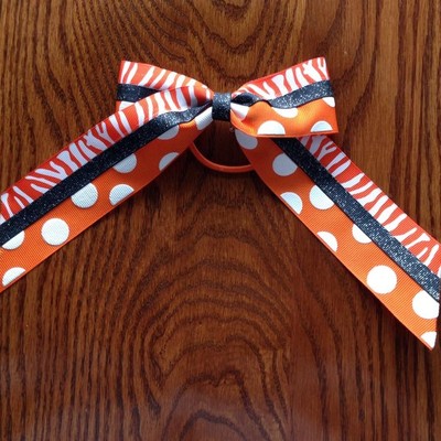 Orange Zebra and Dots with Glitter Black