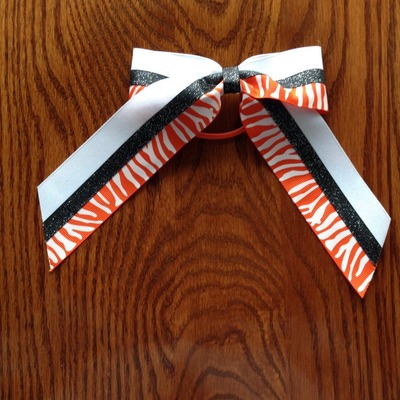 Orange Zebra with Glitter White and Black
