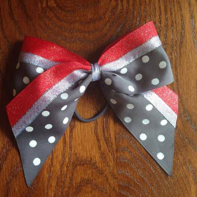 Dark Grey Dots with Glitter Red and Silver