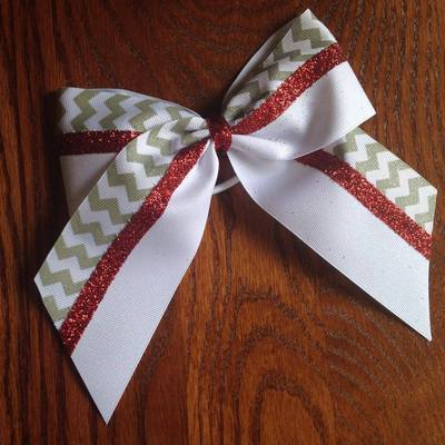Glitter White and Red with Silver Chevron