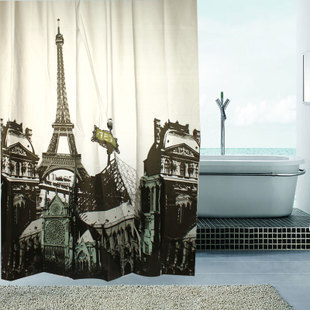EIFFEL TOWER PARIS Cool Design 180x180cm EVA SHOWER CURTAIN For BATHROOM USE