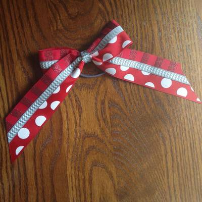 Red with Glitter Stripes and Dots and Grey Chevron