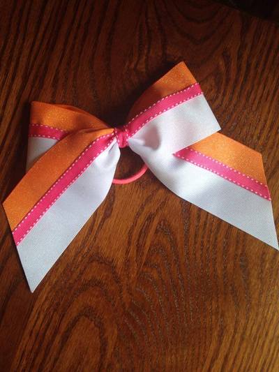 Glitter Orange and White with Pink