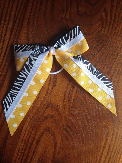 Yellow/Gold Dots with Navy Zebra and White