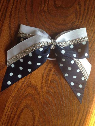 Navy Dots, Glitter White, and Rhinestones