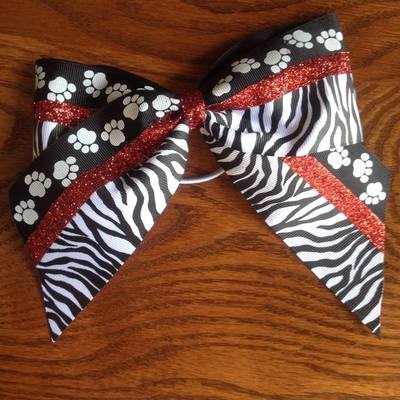 Black Zebra and Paws with Glitter Red