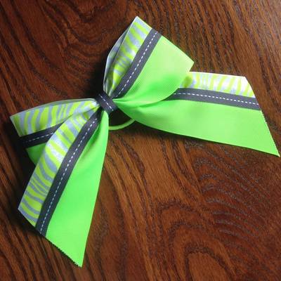 Neon Green with Zebra and Grey/White Stitching