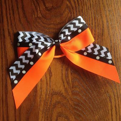 Neon Orange with Black Dots and Chevron