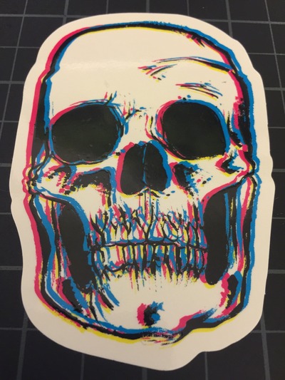 The CMYK Skull Sticker ( 2 pack of stickers for $5 )