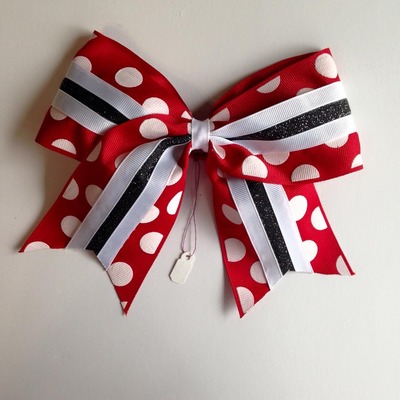 Red Puff Dots, Glitter Black, and White