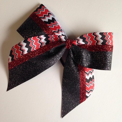 Black and Red Glitter and Chevron