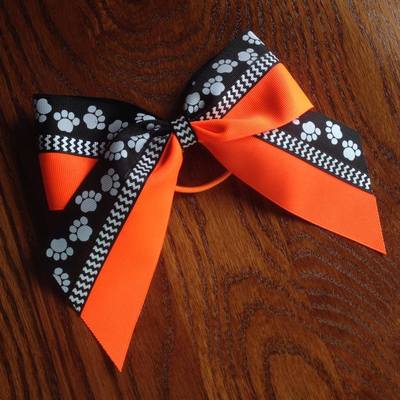 Neon Orange with Black Paws and Chevron