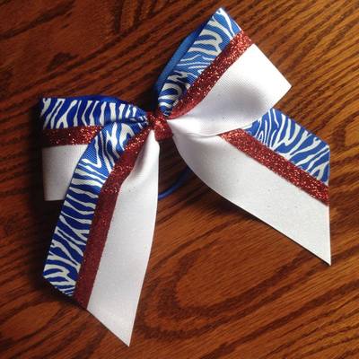 Glitter White and Red with Royal Blue Zebra