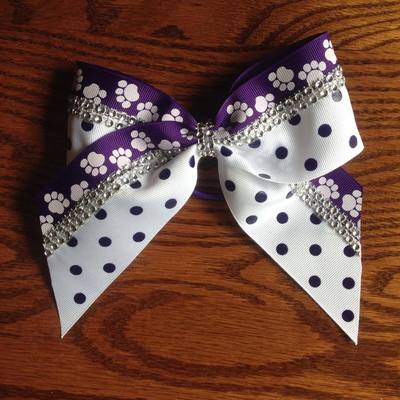 Purple Dots and Paws with Rhinestones