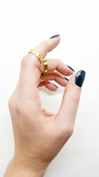 Brass Midi Band Ring Mid Knuckle Ring Size 5