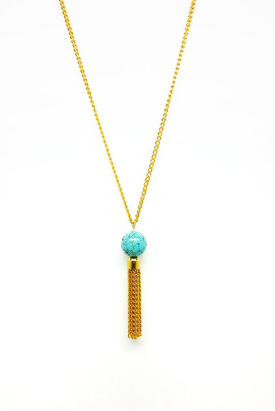 Blue Howlite Tassel Necklace : The Aphrodite Necklace