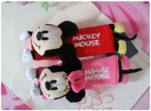 MICKEY & MINNIE MOUSE Car Mulit Use Seat Belt Cover Decoration Set Car Use Baby Cart Use