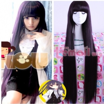 Free Shipping Purple Synthetic Cosplay Wig Long Straight