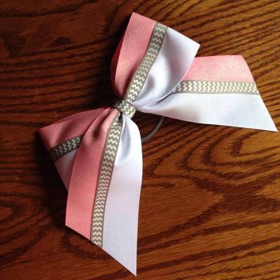 Glitter White and Pink with Grey Chevron