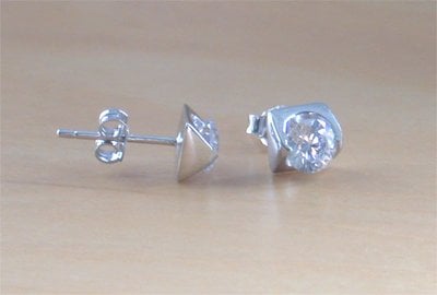 925 Crystal Zirconia Stud Earrings/Cz Square Stud Earrings/Clear Cz Crystal Jewelry/Cz Crystal Jewellery/Cz Crystal Jewelery/Crystal Studs