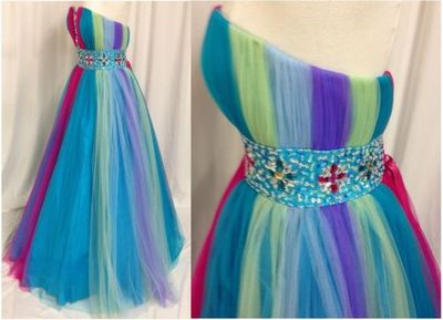 colorful prom dress, sweetheart prom dress, long prom dress, tulle prom dress, ball gown, party prom dress, E6122