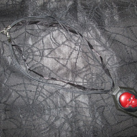 Black Coffin Necklace with Red and Black Skull Cameo  - Thumbnail 1
