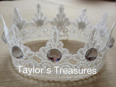 Taylors Treasures - Lace Princess Crown - Any Color - Any Size
