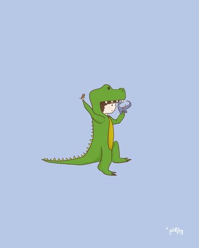 Dress Up Dinosaur Print