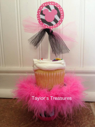 Taylors Treasures - 1st 2nd 3rd Birthday - Zebra Cupcake Stand - Pedestal - Cake Smash - Can Be Done In Any Character - Pattern or Theme