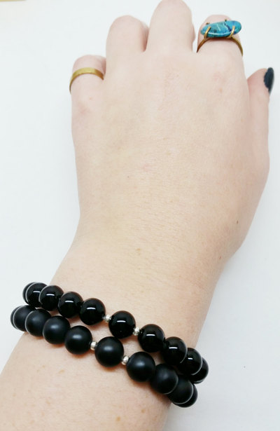 Onyx Gemstone Beaded Bracelet