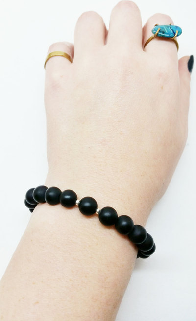 Matte Onyx Gemstone Beaded Bracelet