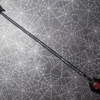 Small Black Coffin Necklace with Red and Black Skull Cameo - Thumbnail 2