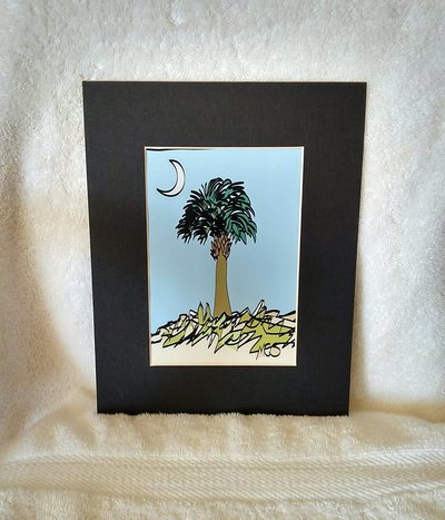 Palmetto Tree & Crescent Moon