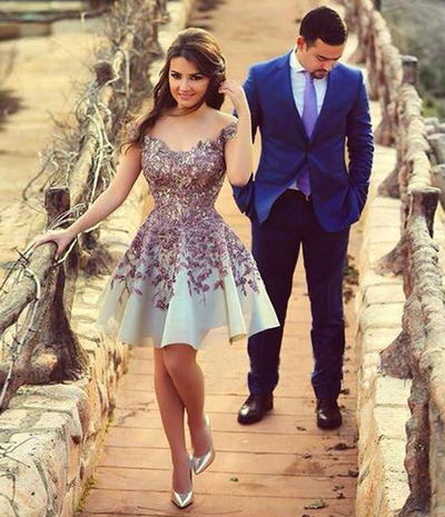 short homecoming dress, lace homecoming dress, cute homecoming dress, prom dress for girls, short party prom dress, cheap prom dress, E807