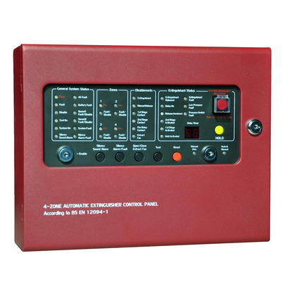 4 zones FIRE ALARM AND GAS EXTINGUISHMENT PANEL
