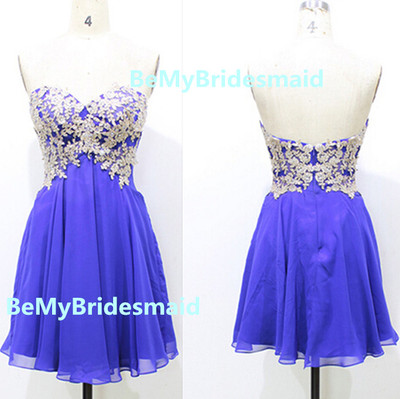 Lovely Short Royal Blue Chiffon Homecoming Dresses,Prom Dresses 2016, Cocktail Dresses