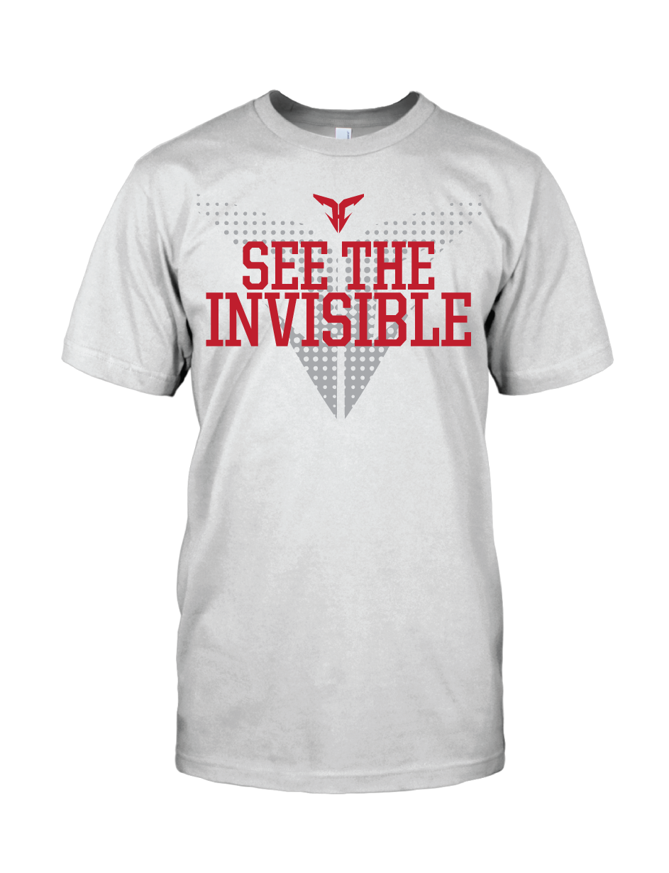 See The Invisible graphic red tee