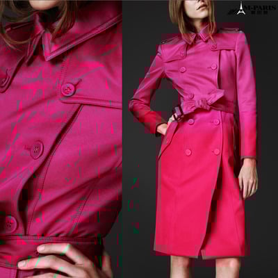 PINK FUCHSIA DOUBLE BREASTED THICK WOMENS COAT BLAZER JACKET