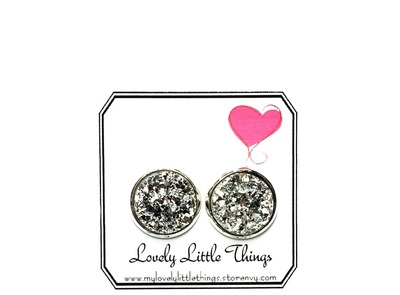 12mm Silver Studs with Silver Setting