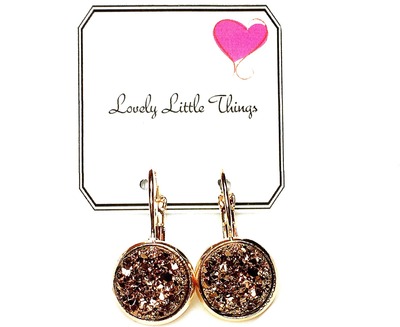 12mm Rose Gold Drop Earrings with Rose Gold Setting