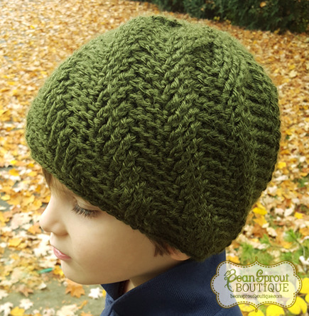 Spiral Herringbone Beanie