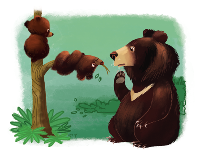 Bearly Hanging On Print