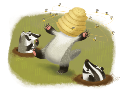 Honey? Badgers! Print