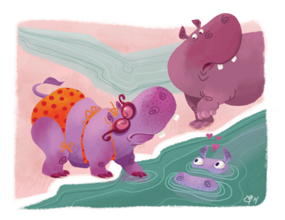 Henrietta Hippo Print