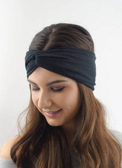 Black cotton jersey turban twist headband high quality headband wide yoga headband running turband womens accessory choose your color